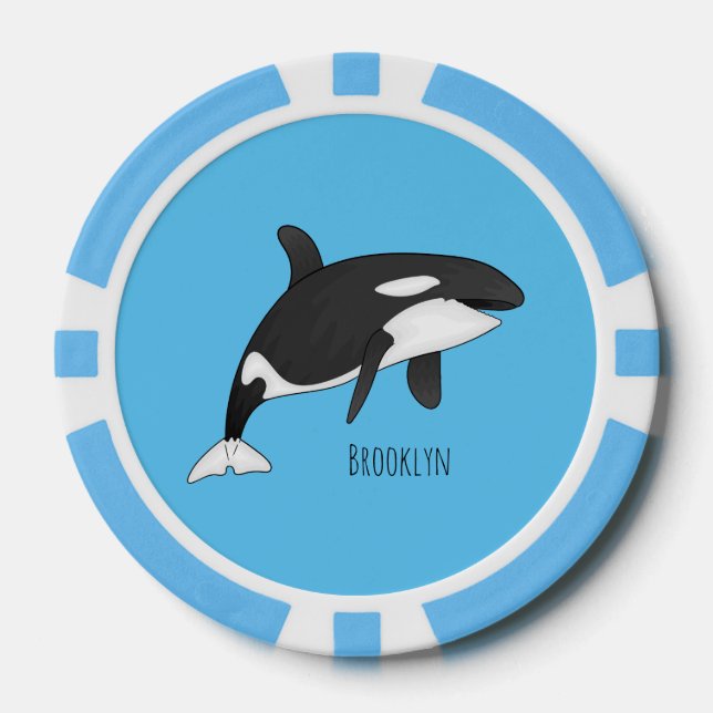 Jetons De Poker Illustration d'une baleine tueuse (Recto)