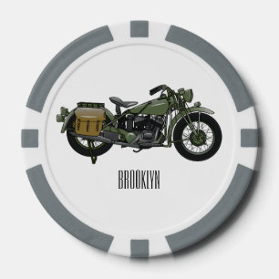 Jetons De Poker Illustration d'une moto de croiseur militaire