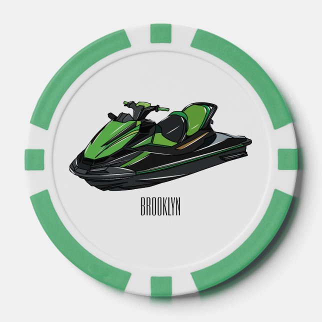 Jetons De Poker Illustration Jet ski (Recto)