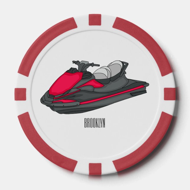 Jetons De Poker Illustration Jet ski (Recto)