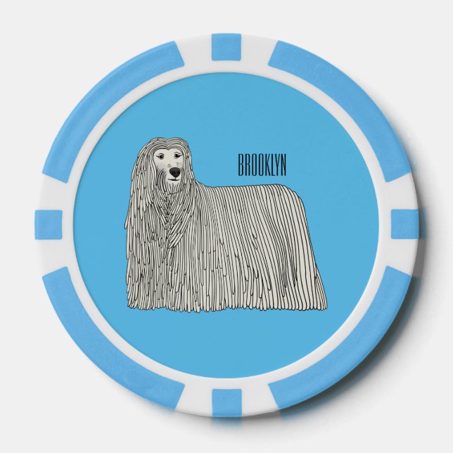 Jetons De Poker Illustration Komondor pour chien (Recto)