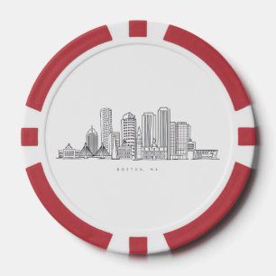 Jetons De Poker Illustration minimaliste de l'horizon de la ville