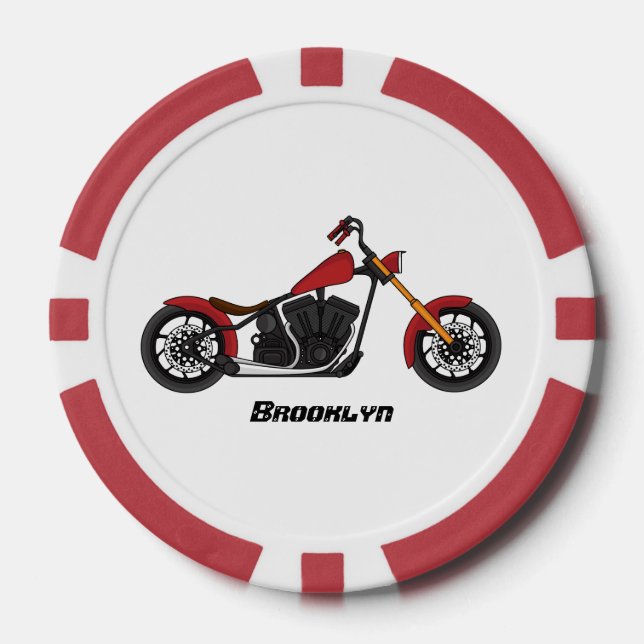 Jetons De Poker Illustration motocyclette de style hélicoïdal (Recto)