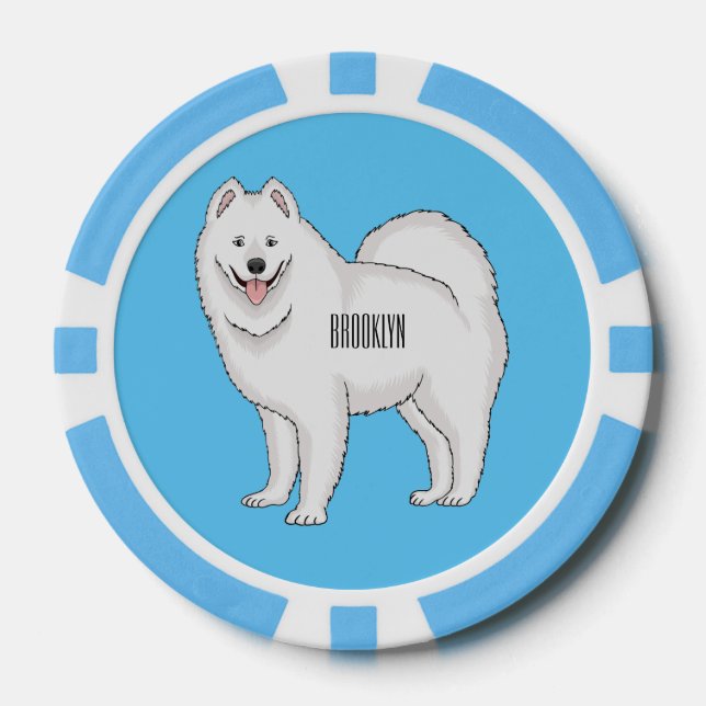 Jetons De Poker Illustration Samoyed dog (Recto)