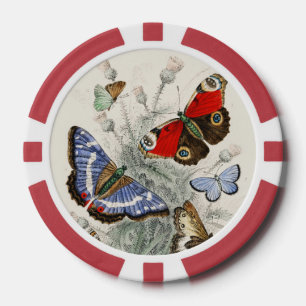 Jetons De Poker Illustration Scientifique Botanique de Papillon de