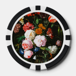 Jetons De Poker Impression d'art botanique floral sombre et lunati