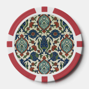 Jetons De Poker Impression d'art floral géométrique arabe vintage