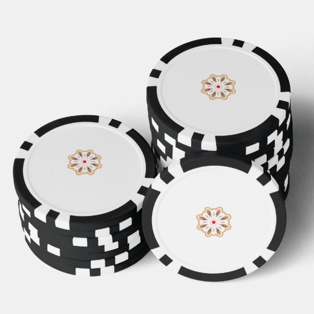 Jetons De Poker Impression d'art floral Mandala | Décor Boho (Empiler)
