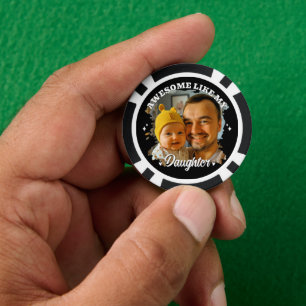 Jetons De Poker Incroyable comme ma fille Photo de papa personnali
