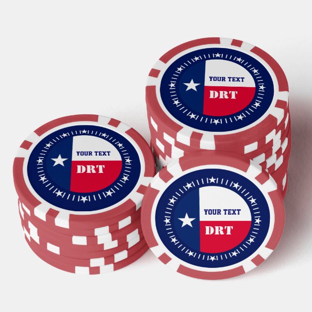 Jetons De Poker Indicateur d'état personnalisé du Texas sur un (Empiler)