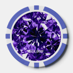 Jetons De Poker Indigo Purple Diamond Gem Stone Poker Chip Strip