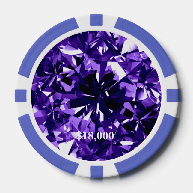 Jetons De Poker Indigo Purple Diamond Gem Stone Poker Chip Strip (Recto)