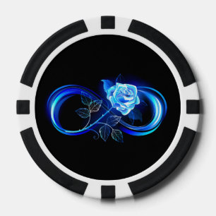 Jetons De Poker Infini lumineux avec rose bleue