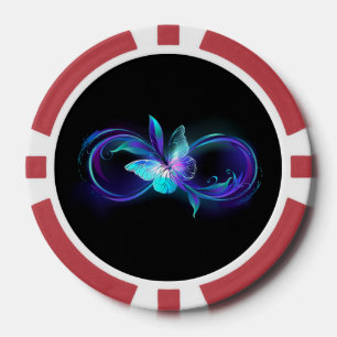 Jetons De Poker Infinité brillante avec papillon magique