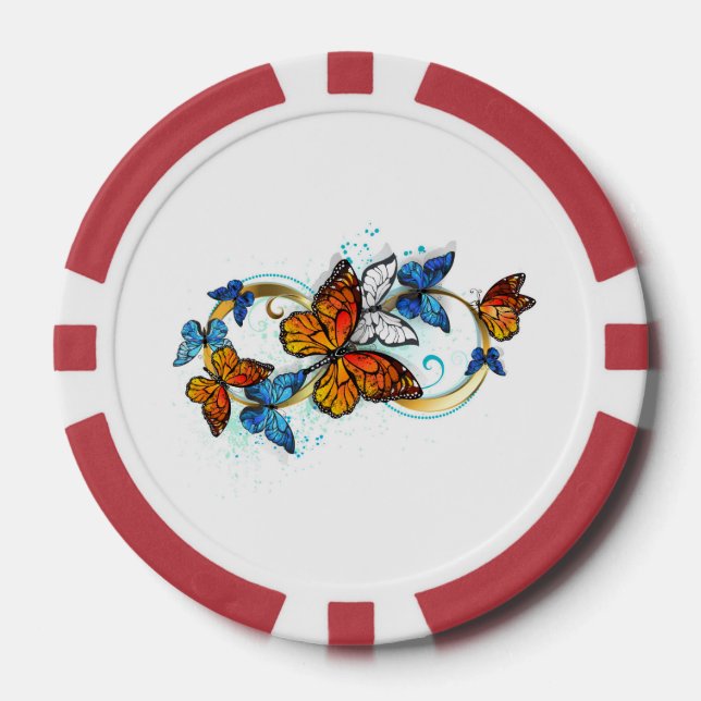 Jetons De Poker Infinité de papillons monarques (Recto)