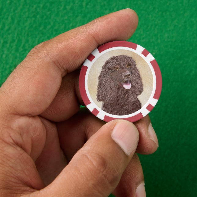 Jetons De Poker Irish Water Spaniel Peinture - Original Dog Art (main)