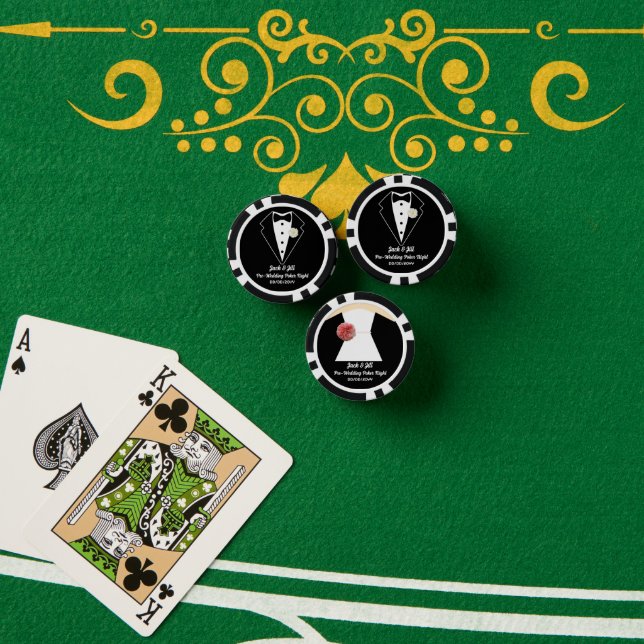 Jetons De Poker Jack & Jill Poker Night Party Tuxedo White Dress (Table de poker (pile))