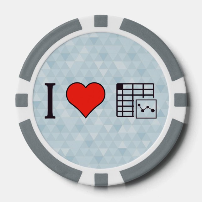 Jetons De Poker J'adore gérer les enregistrements (Recto)