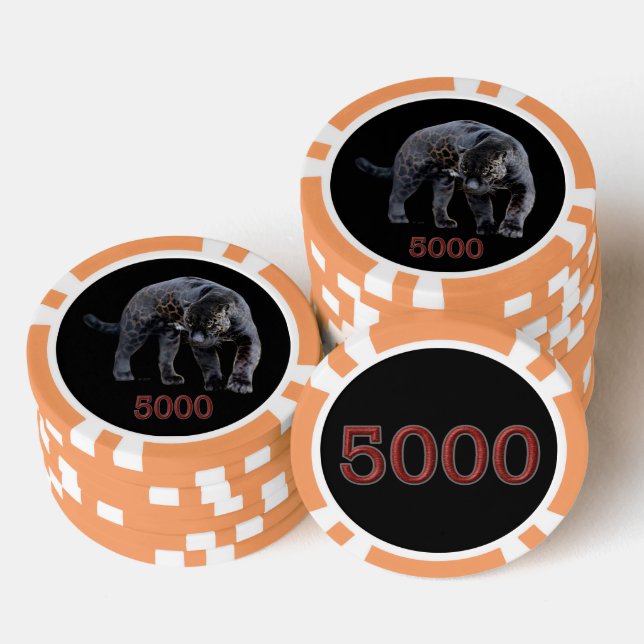 Jetons De Poker Jaguar Diablo noir orange 5000 puce de poker rayé (Empiler)