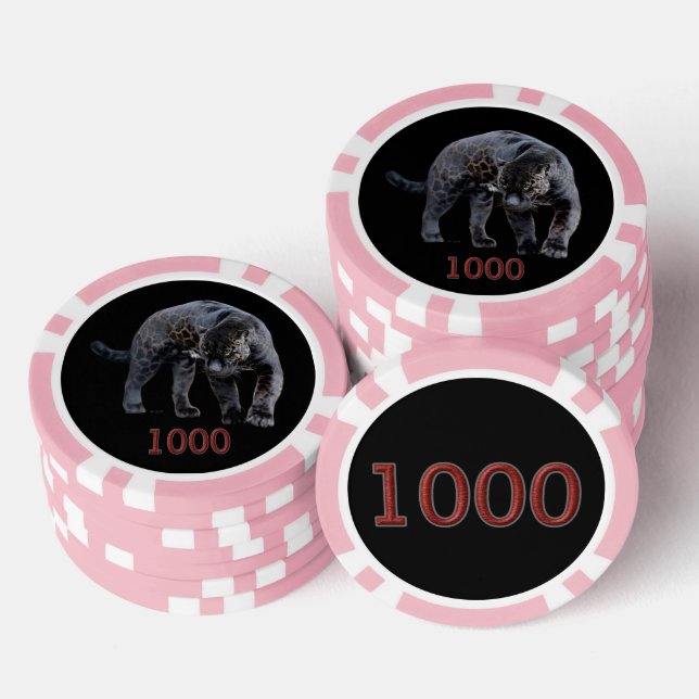 Jetons De Poker Jaguar Diablo noir rose 1000 puce de poker rayé (Empiler)