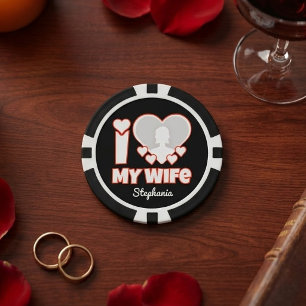Jetons De Poker J'aime ma femme personnalisé – Ajouter nom et phot