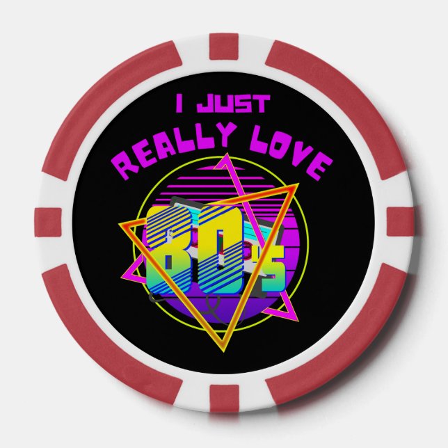 JETONS DE POKER J'AIME VRAIMENT LES 80 (Recto)