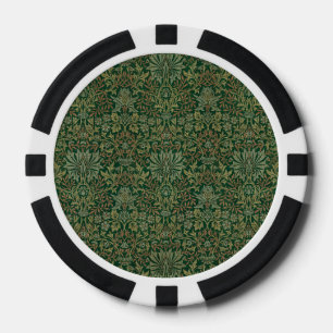 Jetons De Poker Jardin de fleurs de William Morris - Verts