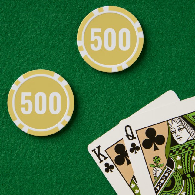 Jetons De Poker Jaune blanc gras numéro de base  (Table de poker (double))