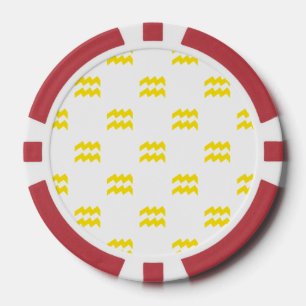 Jetons De Poker Jaune de motif de Verseau