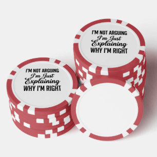 Jetons De Poker Je ne discute pas, j'explique simplement pourquoi