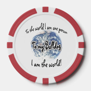 Jetons De Poker Je suis le monde de mon Bulldog