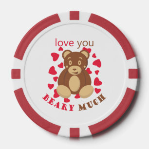 Jetons De Poker Je t'aime énormément pour la Saint-Valentin