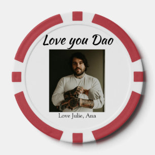 Jetons De Poker je t'aime papa fête des pères ajouter photo nom si