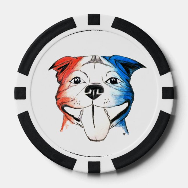 Jetons De Poker Jeu de puces de poker PBR Pit Bull (Recto)