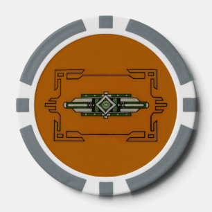 Jetons De Poker Jeu de puces de tisonnier de ~ d'art déco