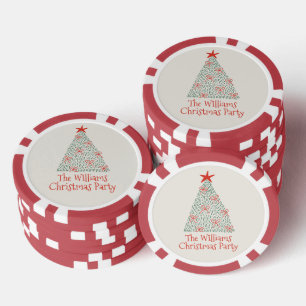 Jetons De Poker Joli Arbre de Noël Artistique de Noël sur Mesure p
