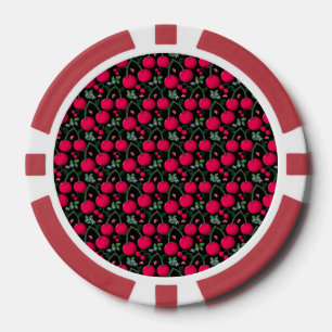 Jetons De Poker Joli motif cerise esthétique   Cerise rouge sans c