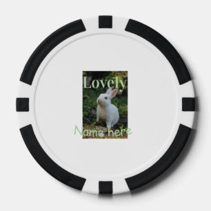 Jetons De Poker Joli nom de photo de lapin de compagnie vert paste