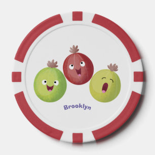 Jetons De Poker Joli trio gooseberry chantant dessin animé