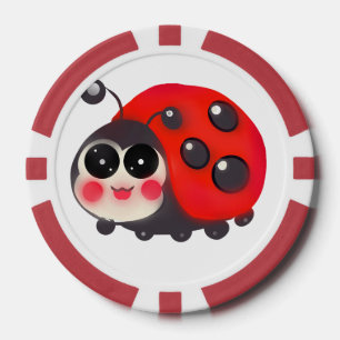 Jetons De Poker Jolie coccinelle Kawaii Dame coccinelle heureuse