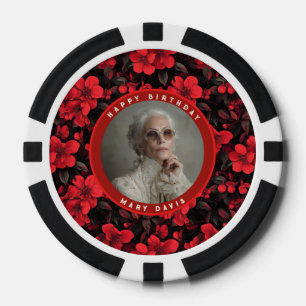 Jetons De Poker Jolie fête d'été sur le thème de la rose