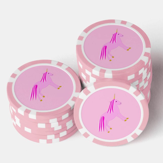 Jetons De Poker Jolie fille rose bébé licorne (Empiler)