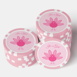 Jetons De Poker Jolie fille rose Thanksgiving Turquie Custom