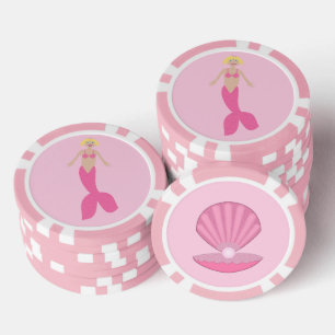 Jetons De Poker Jolie sirène d'Imaginaire rose