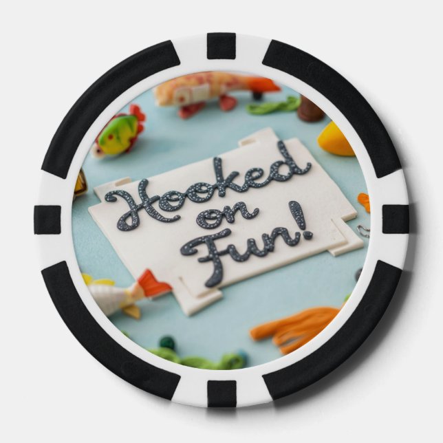 Jetons De Poker Jour d'anniversaire de pêche sur le thème du plais (Recto)
