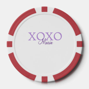 Jetons De Poker Jour de la Saint Valentin Xoxo ajouter nom pastel