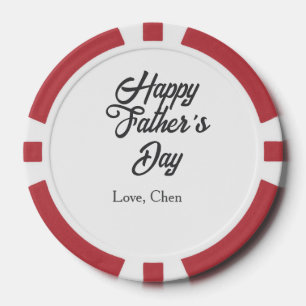 Jetons De Poker Joyeuse fête des pères nom gris amour meilleur pap