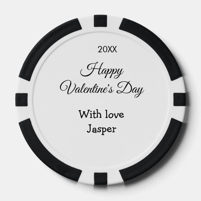 Jetons De Poker Joyeuse Saint-Valentin nom amour simple année styl (Recto)