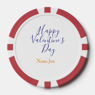 Jetons De Poker Joyeuse Saint-Valentin rose violet xoxo amour nom