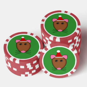 Jetons De Poker Joyeuse souris de Noël